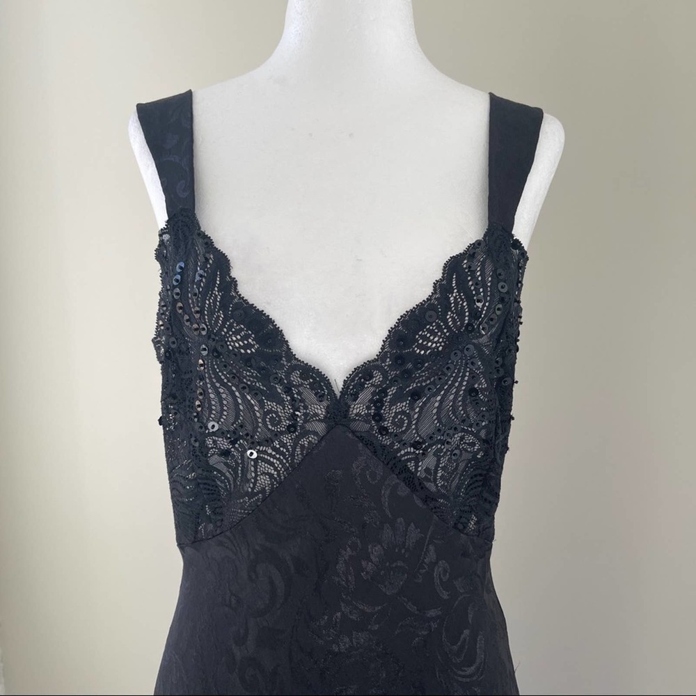 Victoria’s Secret Black Lingerie Gown Gold Crown Label
